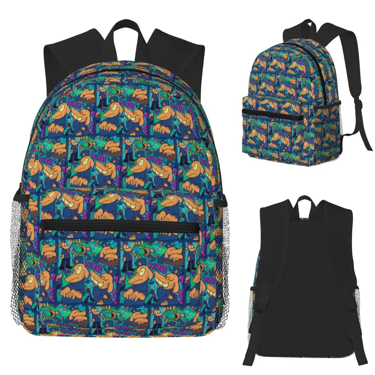 

Dog Man Collage Cool Manga Comic Student Backpack School Bag Hiking Travel Daypack for Men Women Fashion Bookbag Shoulder Bags