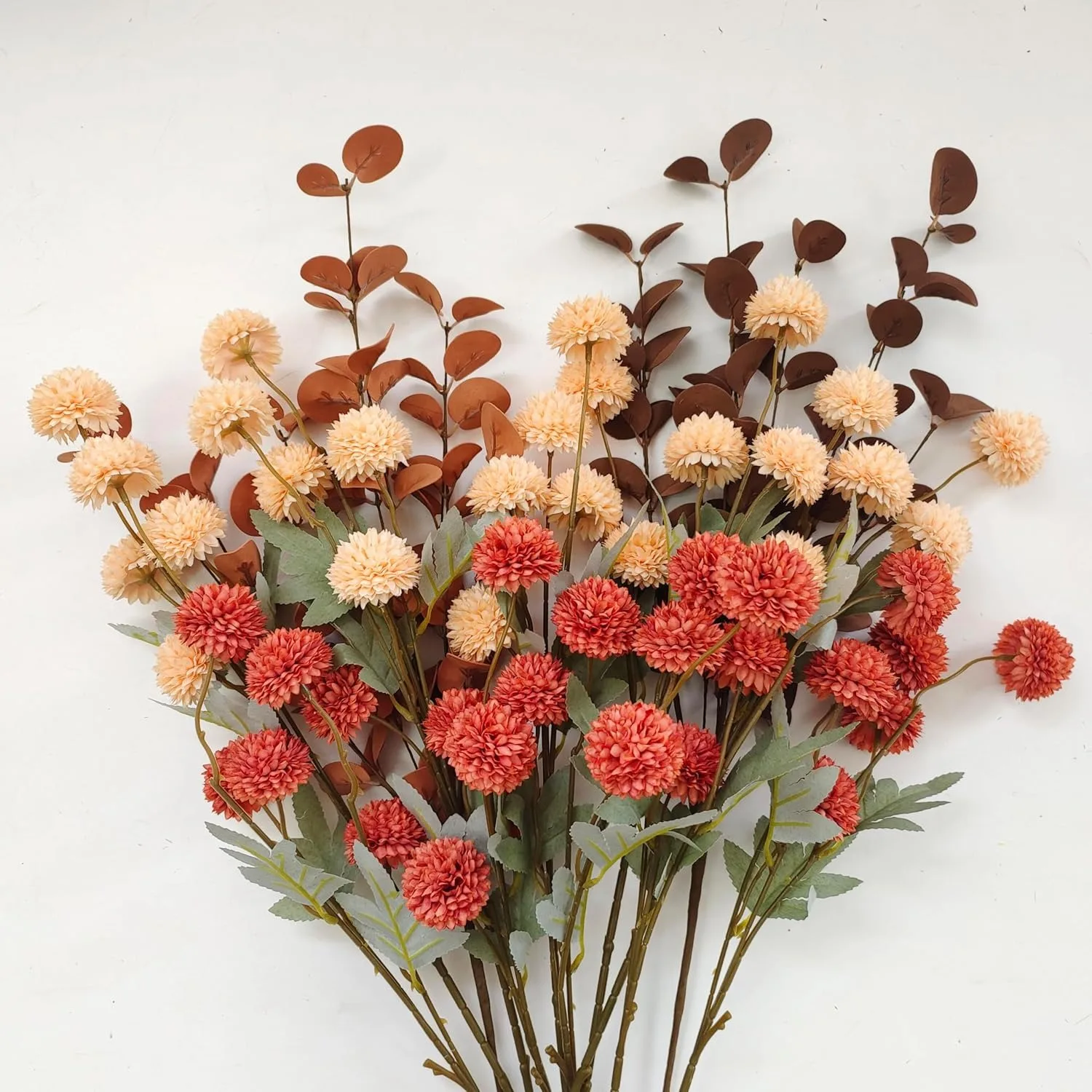 1Pcs Of Orange Artificial Flowers With Stems Mini Chrysanthemums Home Room Decoration DIY Dining Table Center Decor Accessory