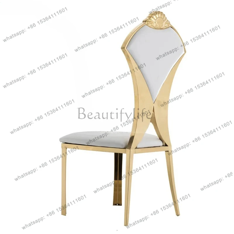 Hotel Chair Box Banquet Light Luxury Modern Iron Art High Backrest New Chinese Style Restaurant Dining Chair