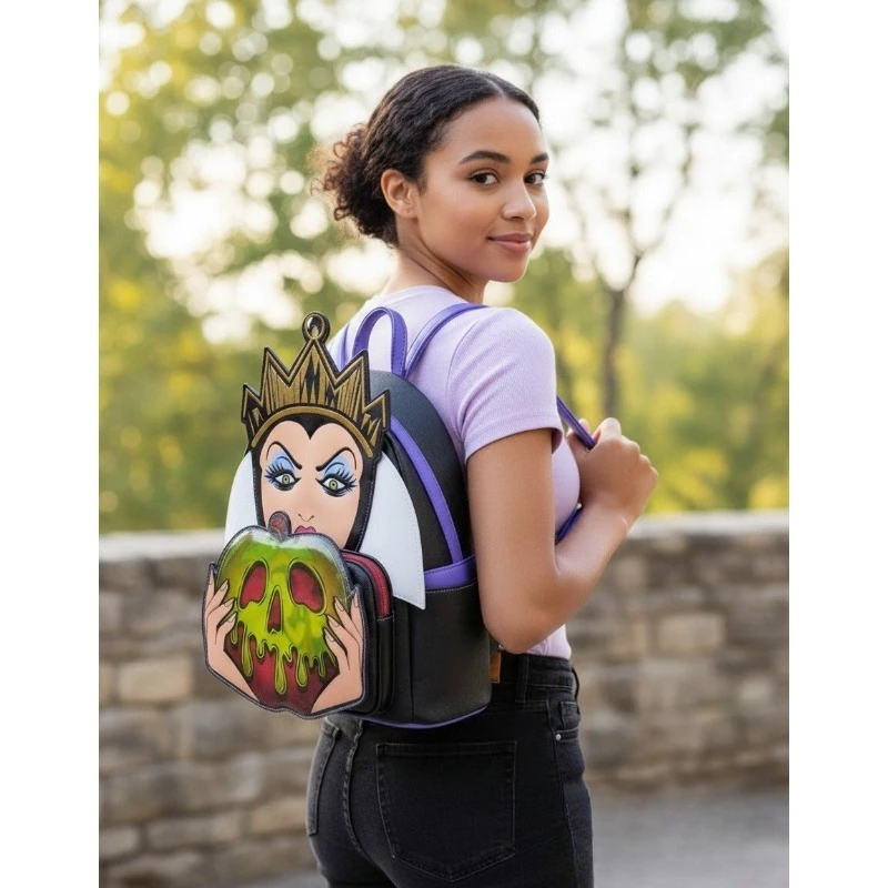 

Snow White Evil Queen Apple Scene Design Backpack Womens Double Strap Shoulder Bag Purse