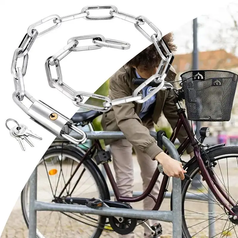Heavy Duty Bike Lock Steel Bike Lock Anti-Theft Chain Lock Extra Long Security Chain Thick Heavy Duty Bike Accessories for Gate