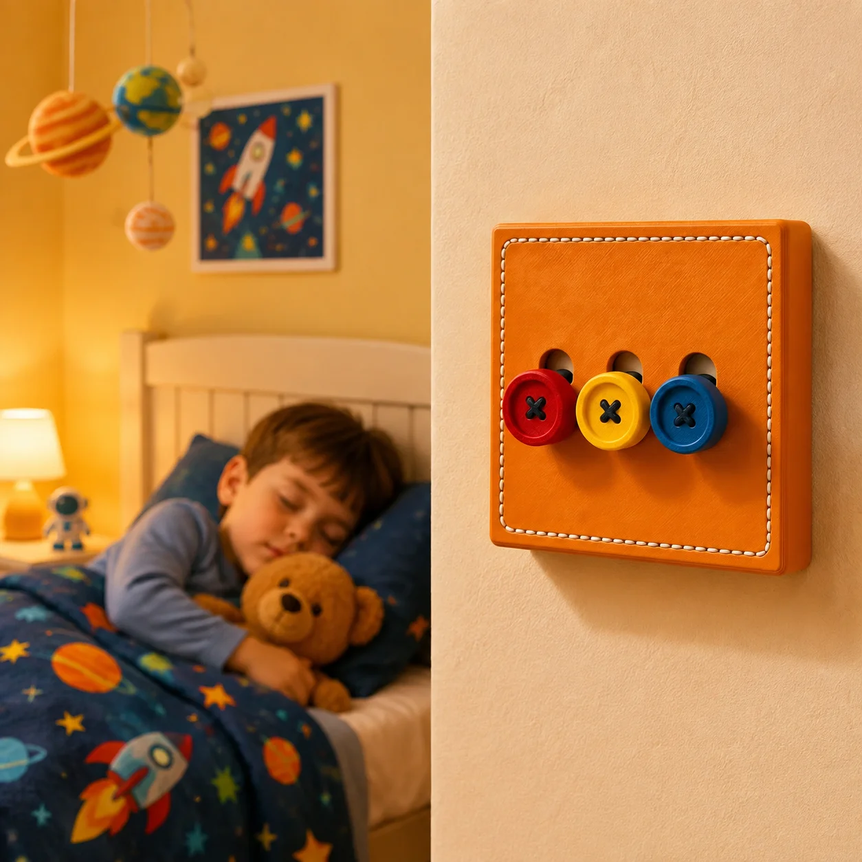 Cute Button Decorative Switch Cover Sticker, Single/Double/Triple Gang Wall Switch Protector, DIY Bedroom Living Room Decor