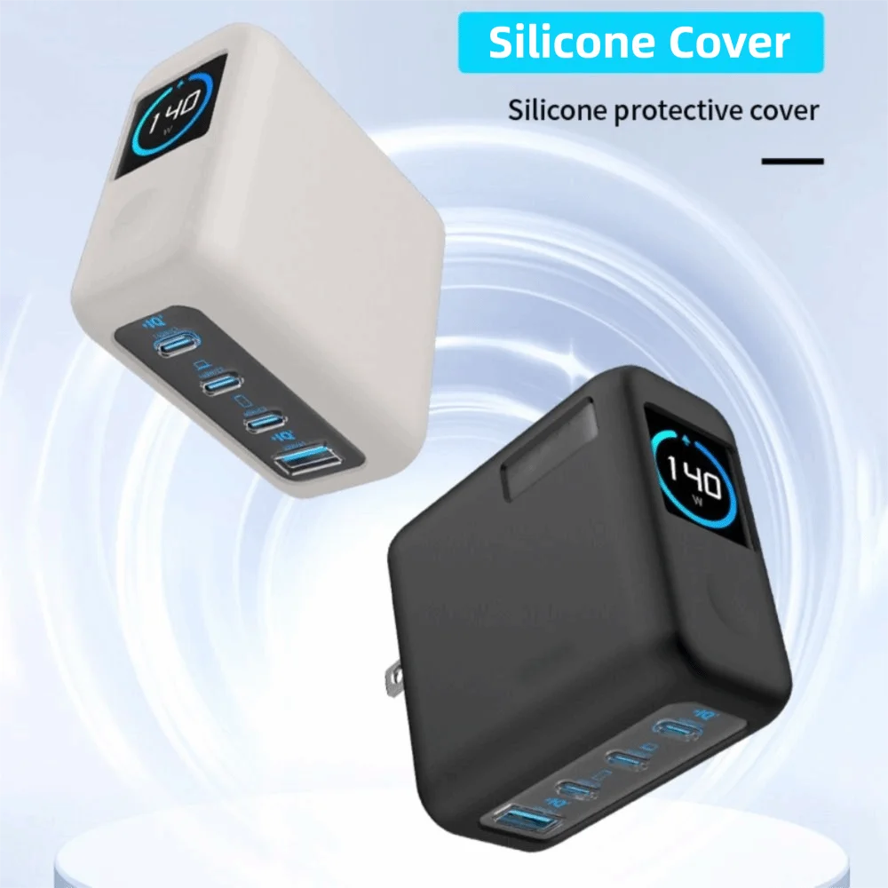 Shockproof Protective Charger Cover Clear Dustproof Soft Charger Case Compact Anti-fall for Anker Zolo 140W GaN 4-Port Charger