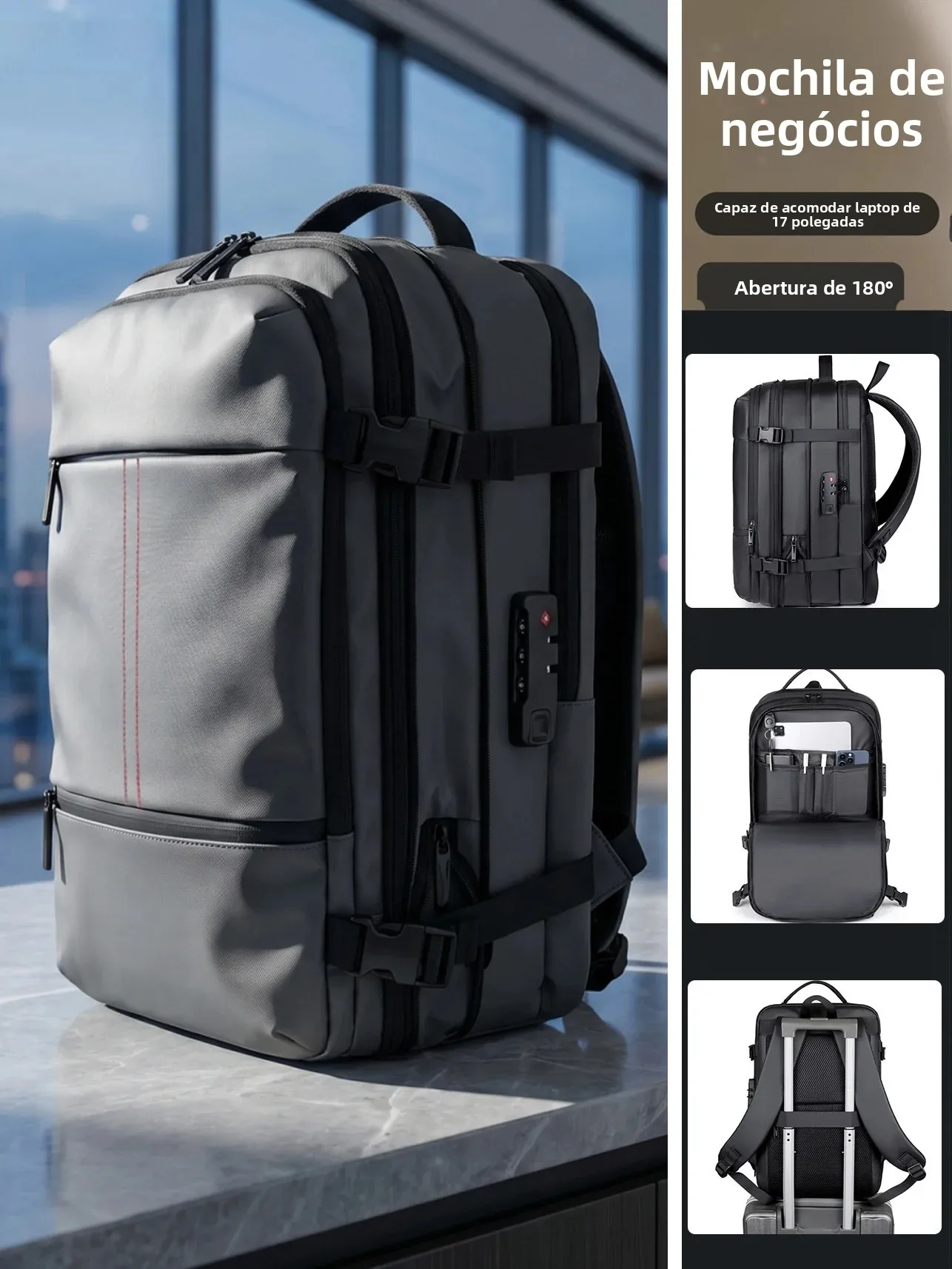 business-travel-backpack-large-capacity-multi-functional-lightweight-men's-computer-bag-soft-handle-zipper-closure-casual-style