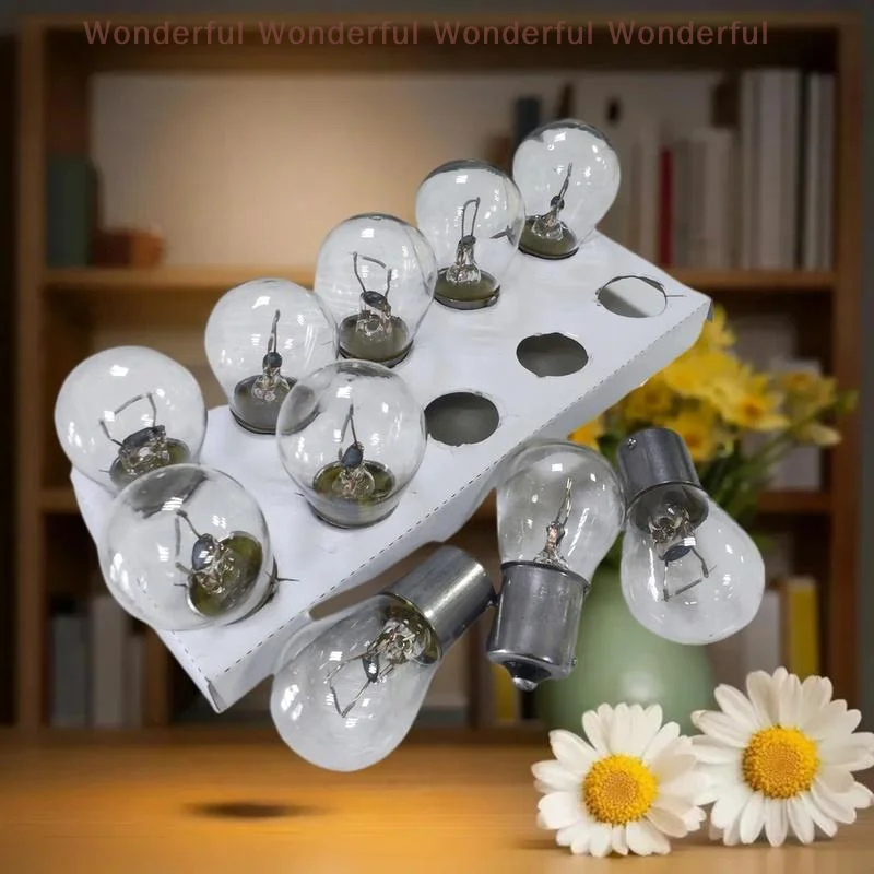 

S25 1156 1141 BA15S DC12V Car Turn Signal Lights, Yellow Reverse Lamp, 4/10PCS Car Halogen Bulb