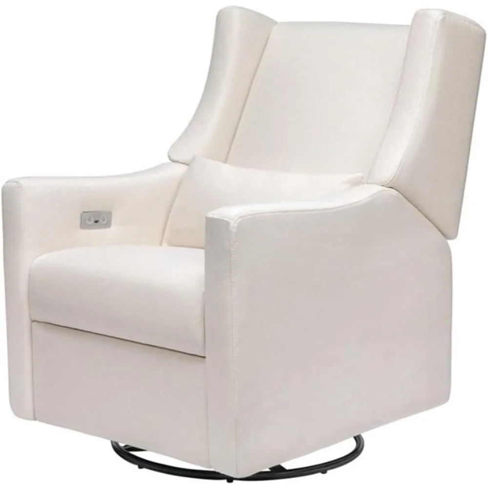 

270° Swivel Electric Nursery Glider Recliner - Kiwi USB Ports Water Stain Resistant Cream Chair