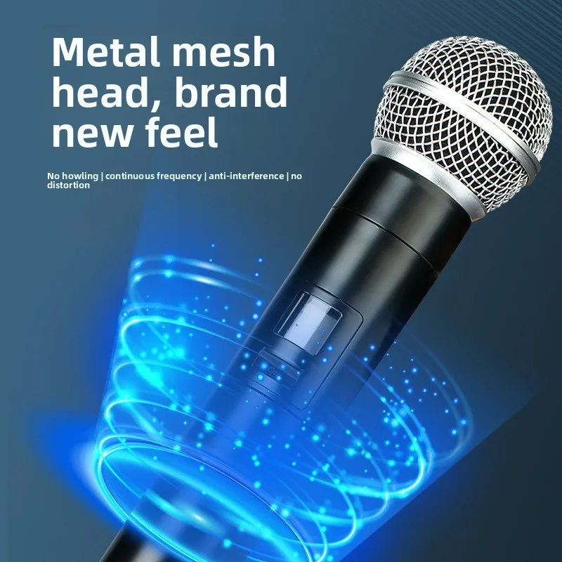 Wireless microphone one for two, host the stage professional wireless dynamic microphone