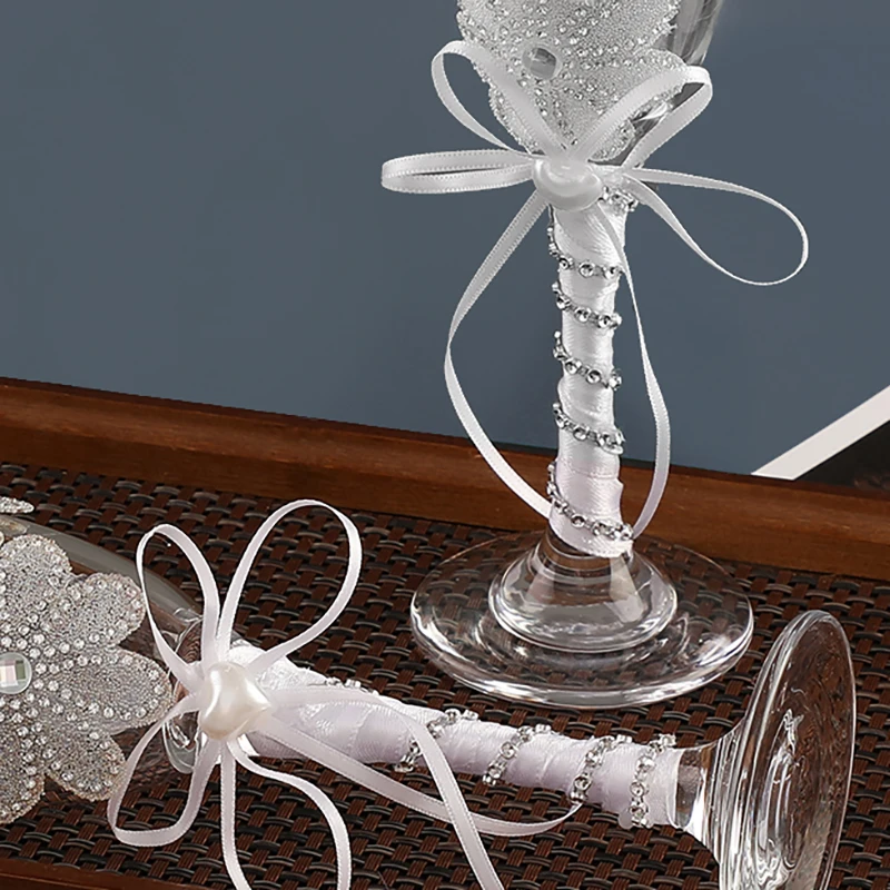 Wedding Champagne Glasses for Bride and Groom Wedding Toasting Flutes image 4