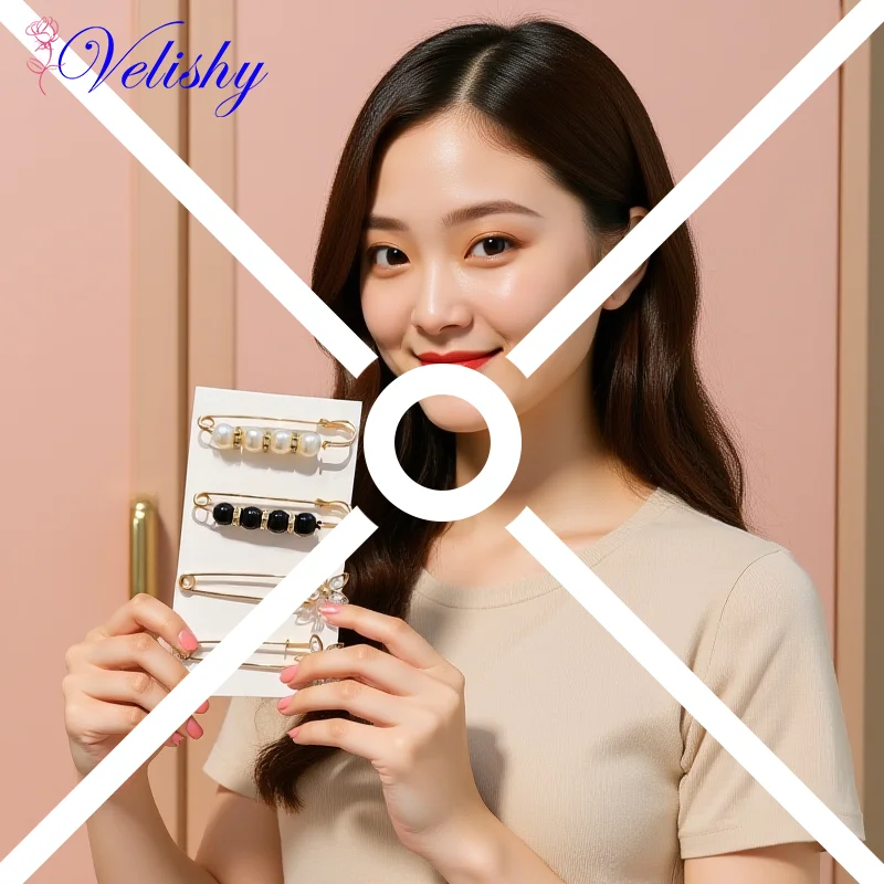 2/4Piece Set Women's Metal Leak Proof Brooch Korean Fashion Flip Clothing Corset Brooch DIY Accessories