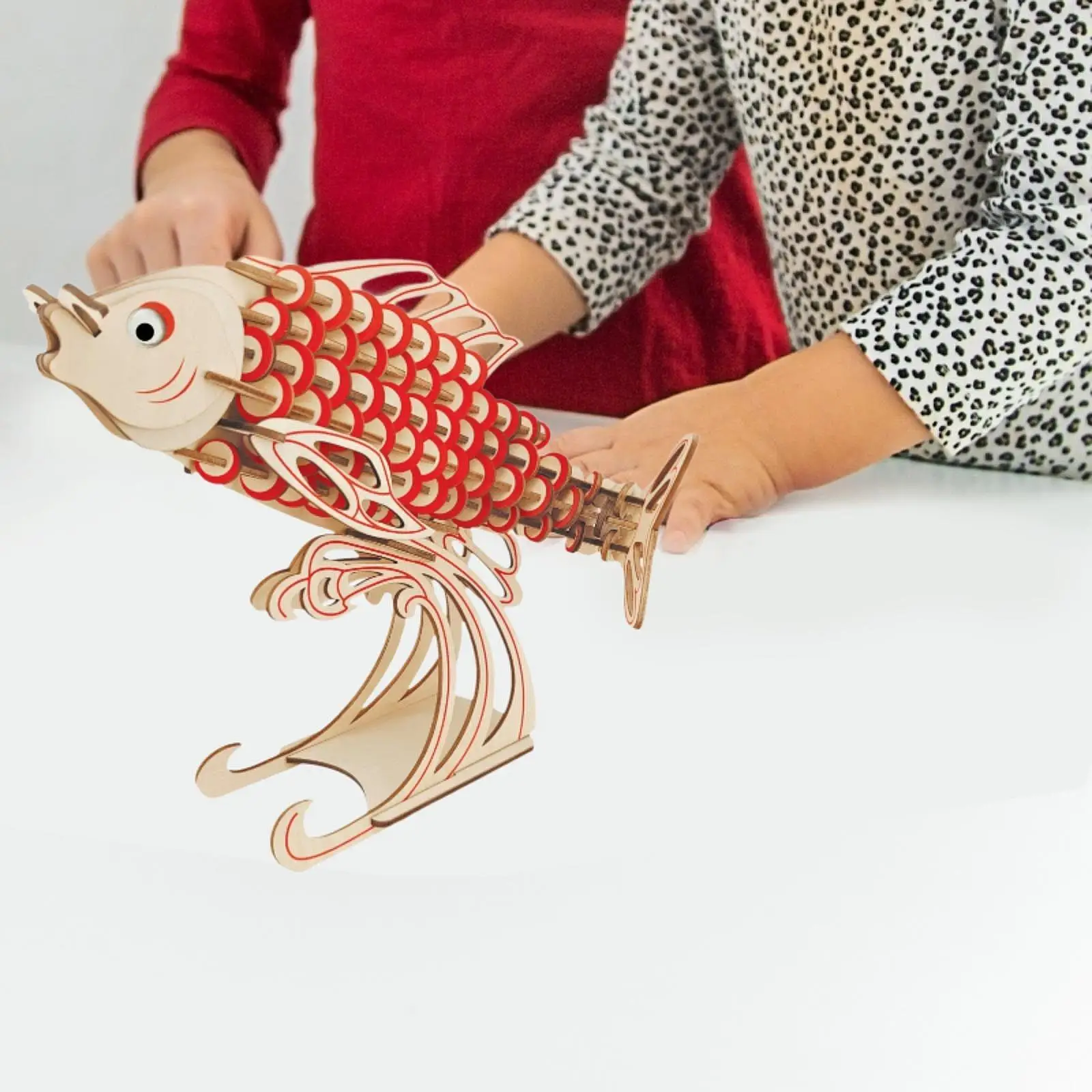 Puzzle de poisson en bois 3D, kits de modèles 3D pour enfants, loisirs Léon's