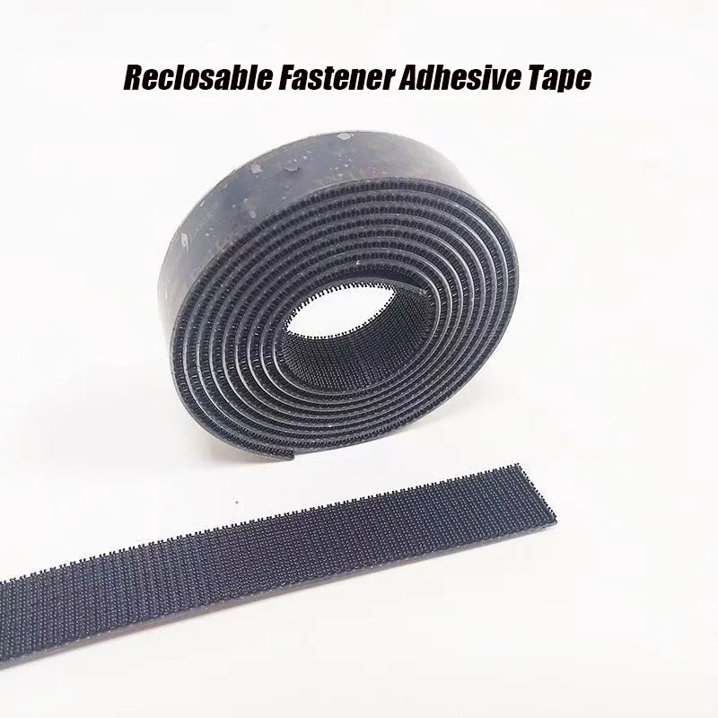 Reclosable Fastener Adhesive Tape Double Lock Black Mushroom Head Sewing Fabric Interlocking Stem Backing Adhesive Nylon Tape