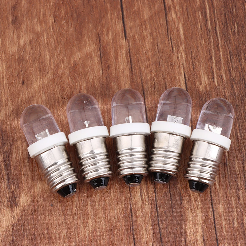 

*New 5Pcs LED E10 DC3V 5V 6V 12V 24V Screw Bulb Warning Signal Bulb E10 Instrumentation Bulb Indicator White Auto Interior Light