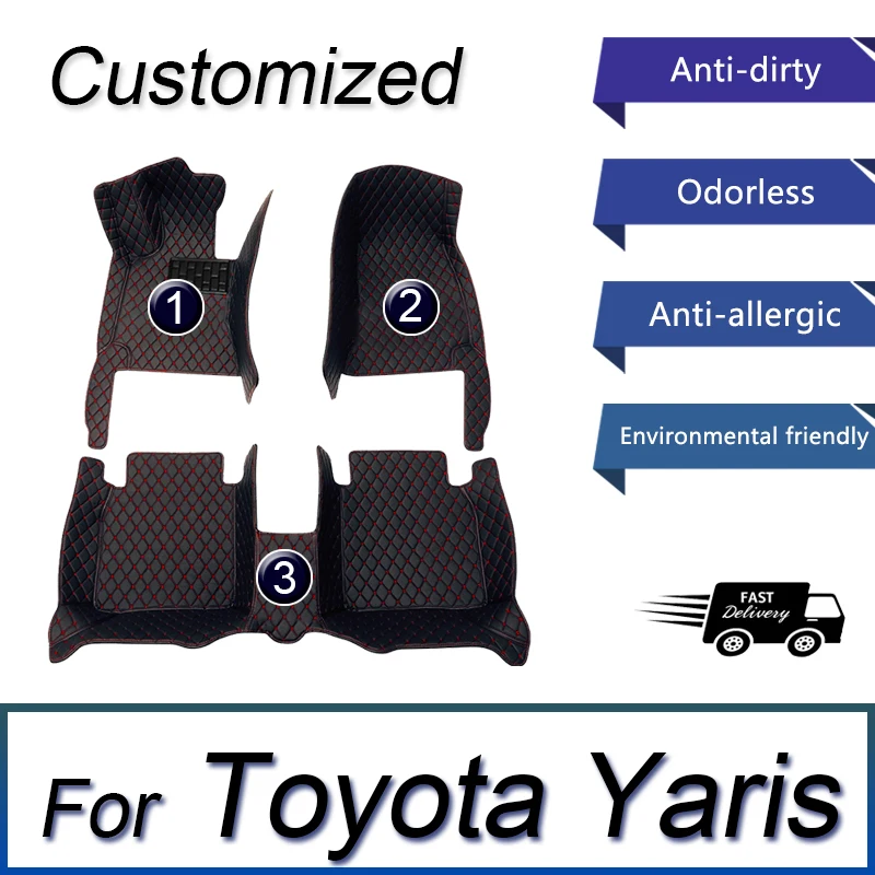 Car Floor Mats For Toyota Yaris Hybrid  2021 2022 2023 Waterproof Protective Pad Floor Cover Car Accessories