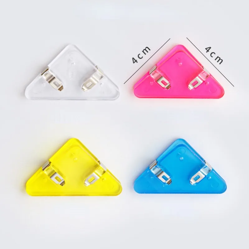 Креативные треугольные зажимы, 5 шт., зажим для купюр, угловой бумажный зажим для блокнота, зажим для стола, полка для хранения, офисные канцелярские принадлежности, Настольный Органайзер