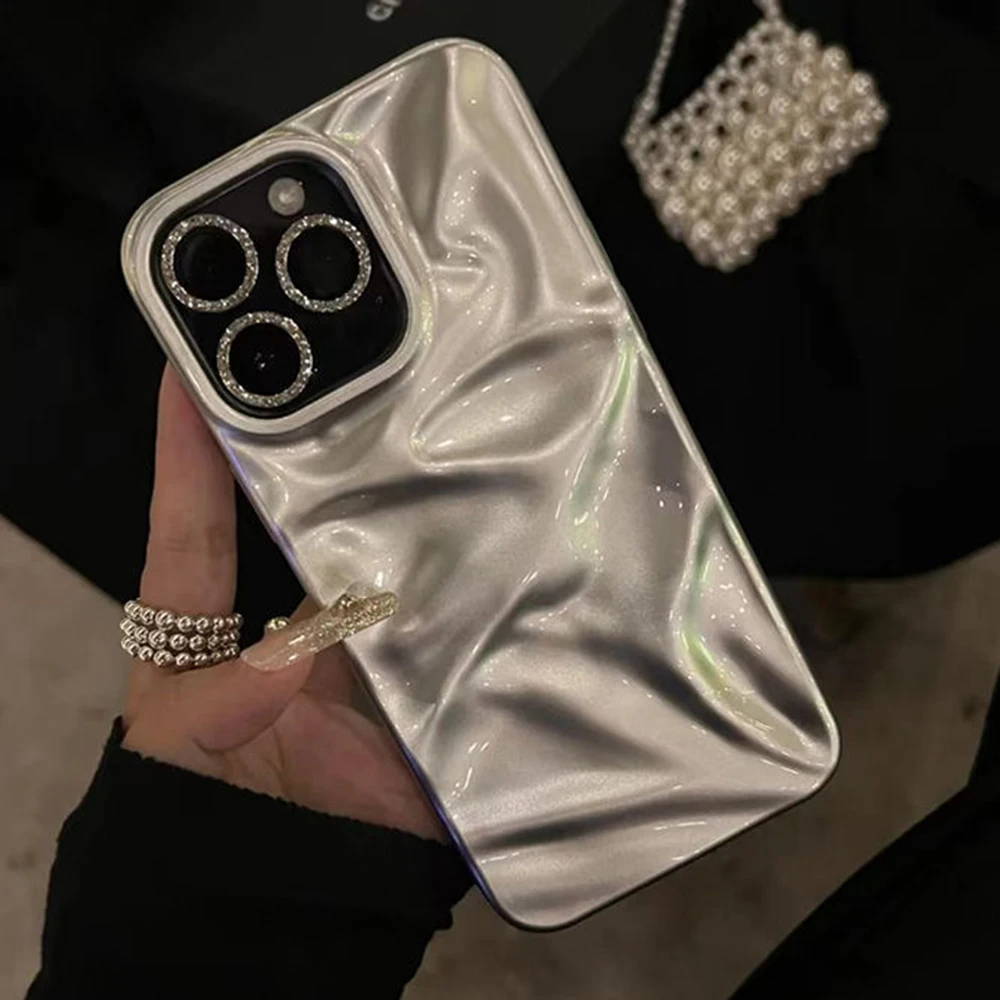 الفاخرة تموج الماء ماتي الحال بالنسبة آيفون 17Air 16 15 14 زائد 13 12 17 برو ماكس 11 الإبداعية متجمد ثلاثية الأبعاد التجاعيد غطاء مقاوم للصدمات #2