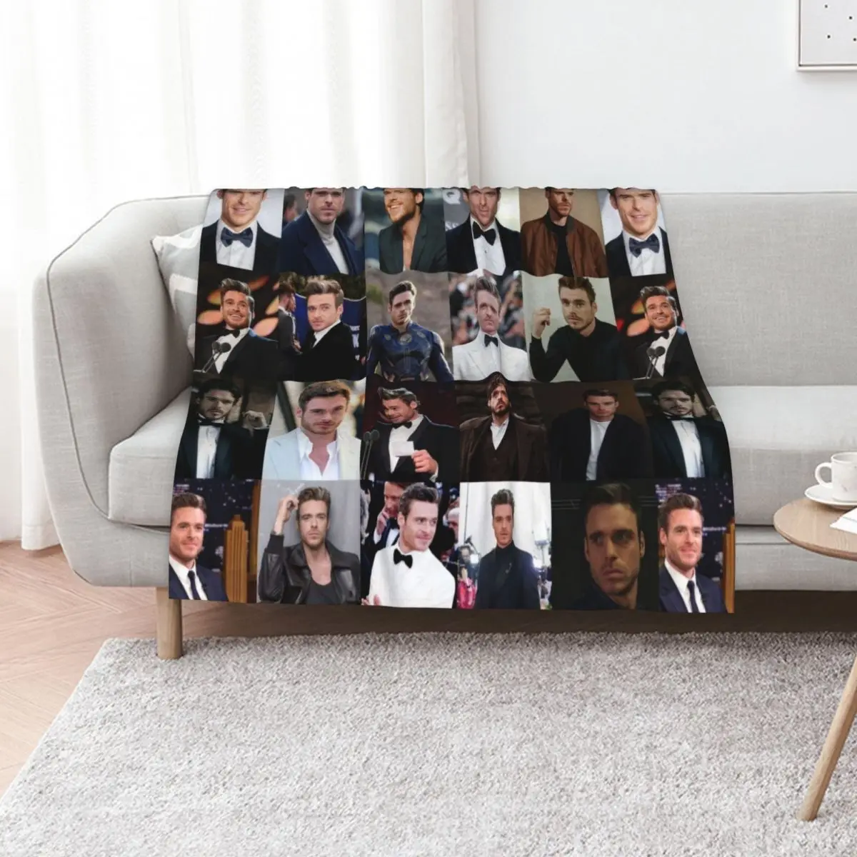 

Richard Madden Throw Blanket For Baby For Sofa Thin Vintage Plaid on the sofa Blankets