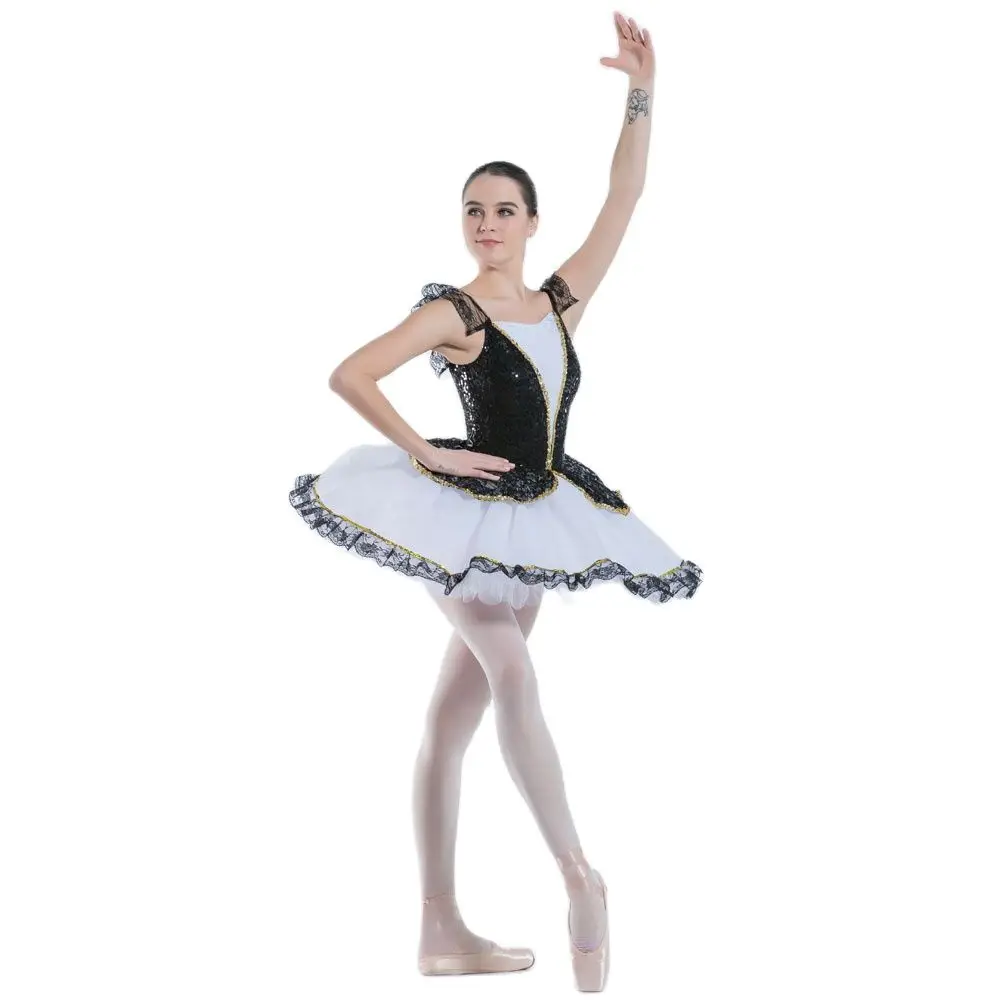 Adult Girls Spanish Tutu Dress Black & Red Ballet Dance Tutus Performance Tutu Costume Ballerina Dresses 2 Color Available 19069