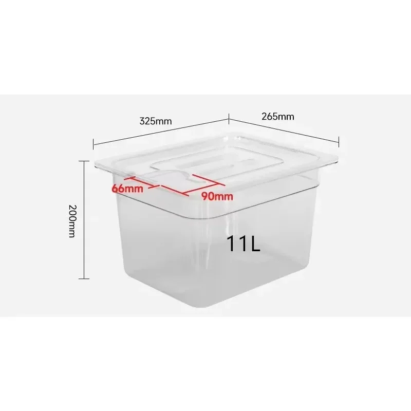 6L/11L/25L Sous Vide Accessories Kit PC Clear Sous Vide Container With Cover For Sous Vide