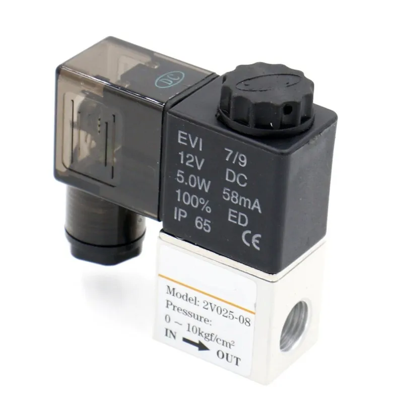 12V 24V 220V Pneumatic Electric Solenoid Valve 2 Position 2 Port Normally Closed Air Magnetic Valve 6mm 8mm Hose Barb Connection