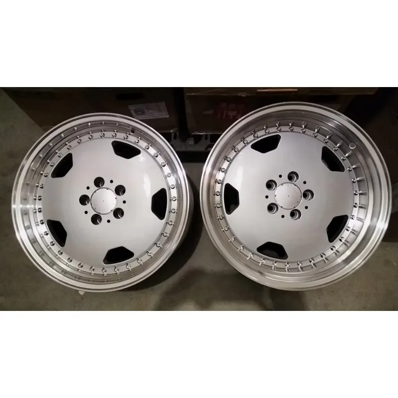 aluminum alloy casting 18 inch 5x112 deep disc star silver machine lip chrome super rivet wheel