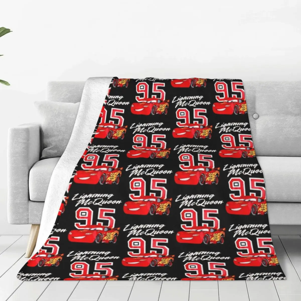 Cars Boys Lightning McQueen Blanket Quality Soft Warm Throw Blanket Winter Airplane Travel Home Decor Comfortable Bedspread