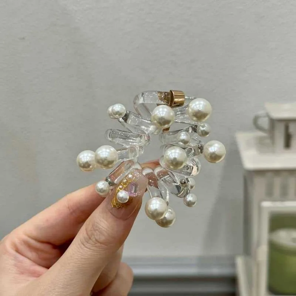 New Telephone Wire Elastic Hair Band Pearl Hair Accessories Phone Cord Hair Tie Bubble Braid Hair Band Women