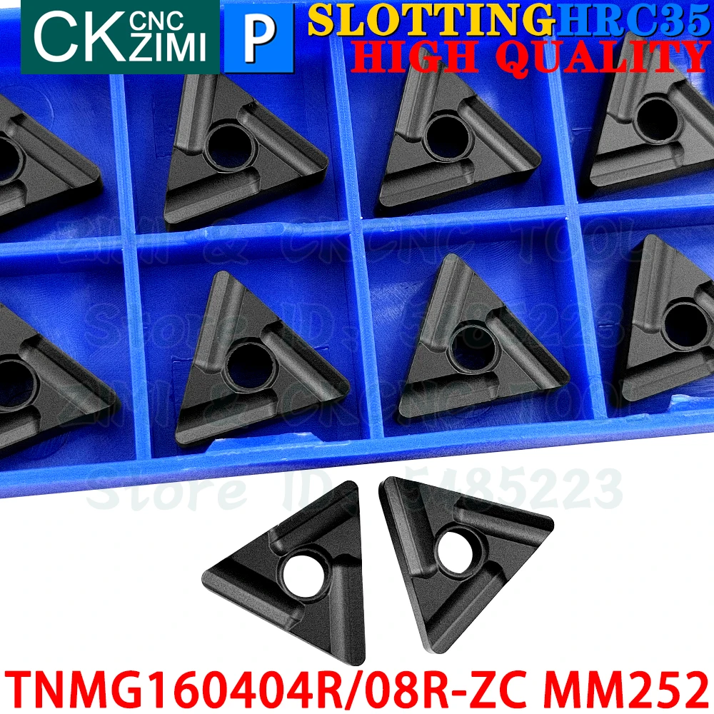 TNMG160404R-ZC MM252 TNMG160408R-ZC MM252 Sisipan Karbida Beralur Slotted Memutar Alat Sisipan TNMG1604 TNMG 1604 R ZC MM252 CNC Alat Pemotong Penggilingan