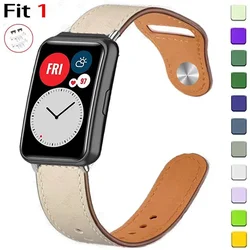 Leather Strap For Huawei Watch Fit 1 Smartwatch Band Replacement Sport Wristband Retro Loop Bracelet Fit Watch Bands Accessories