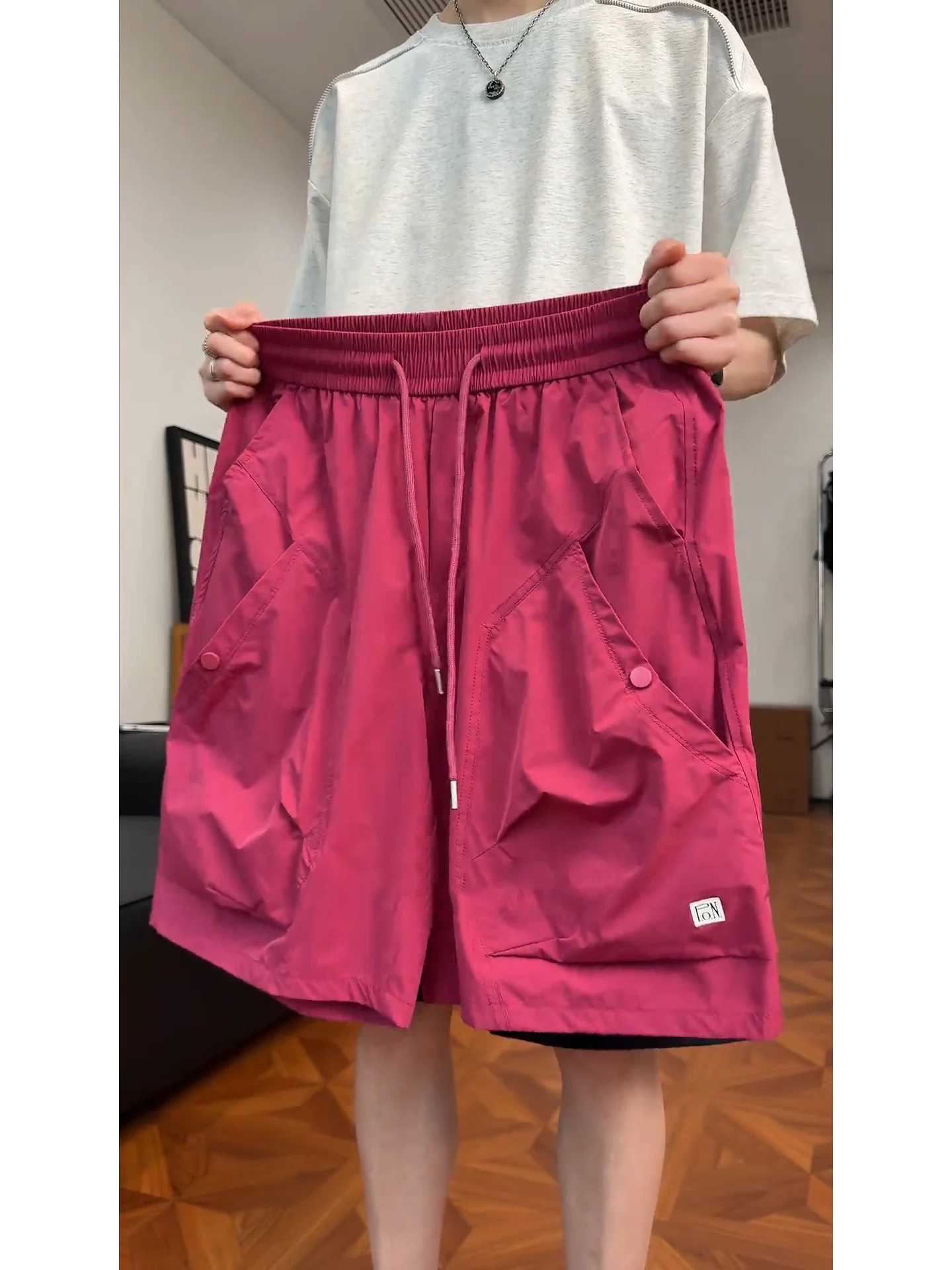 

Dopamine American Style Quick Dry Workwear Shorts Men Summer Thin Nylon Design Outdoor Casual Five-Quarter Length Pants