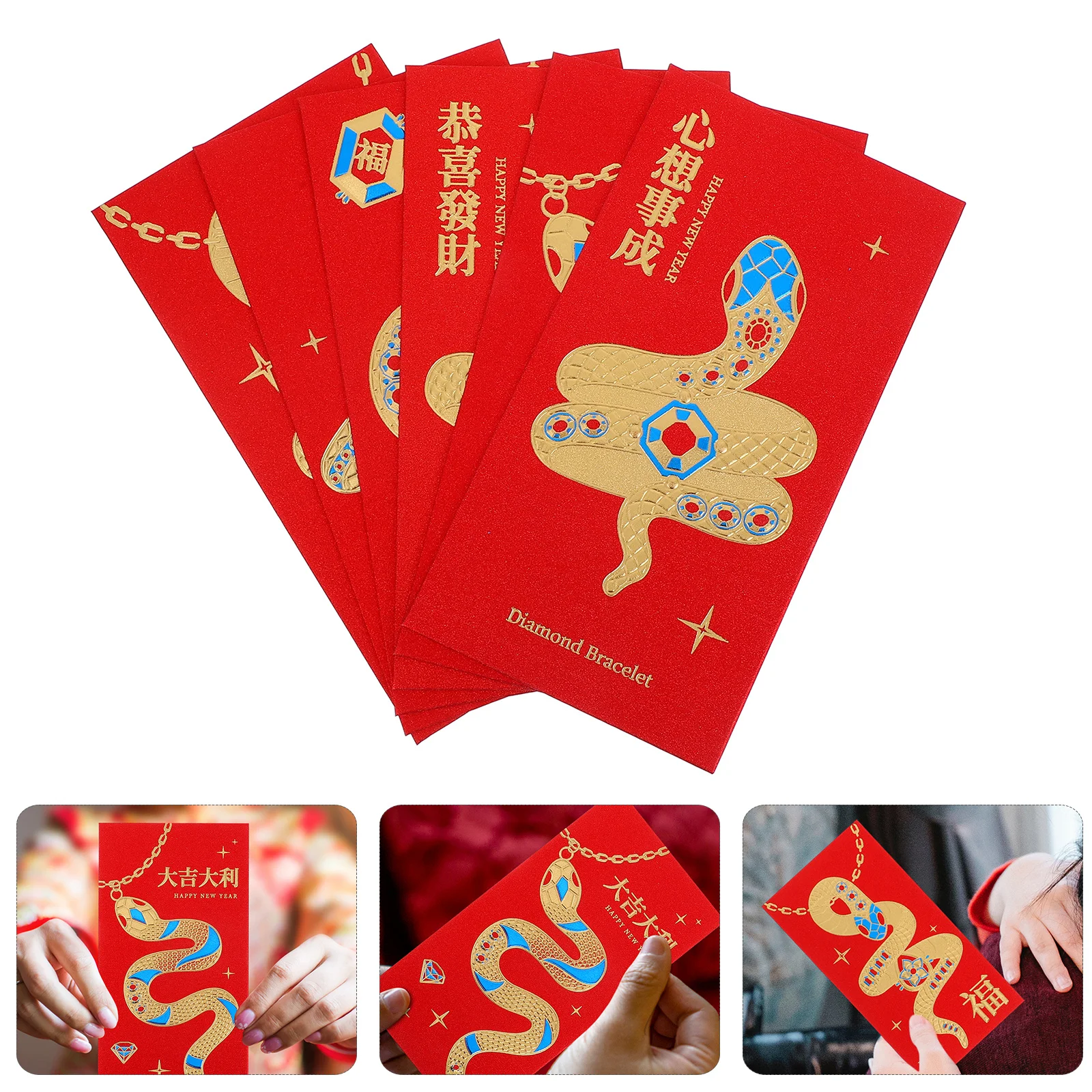 30Pcs Chinese New Year Red Envelopes Vibrant Designs Traditional Blessings Ideal for Weddings Birthdays Special Occasions Money