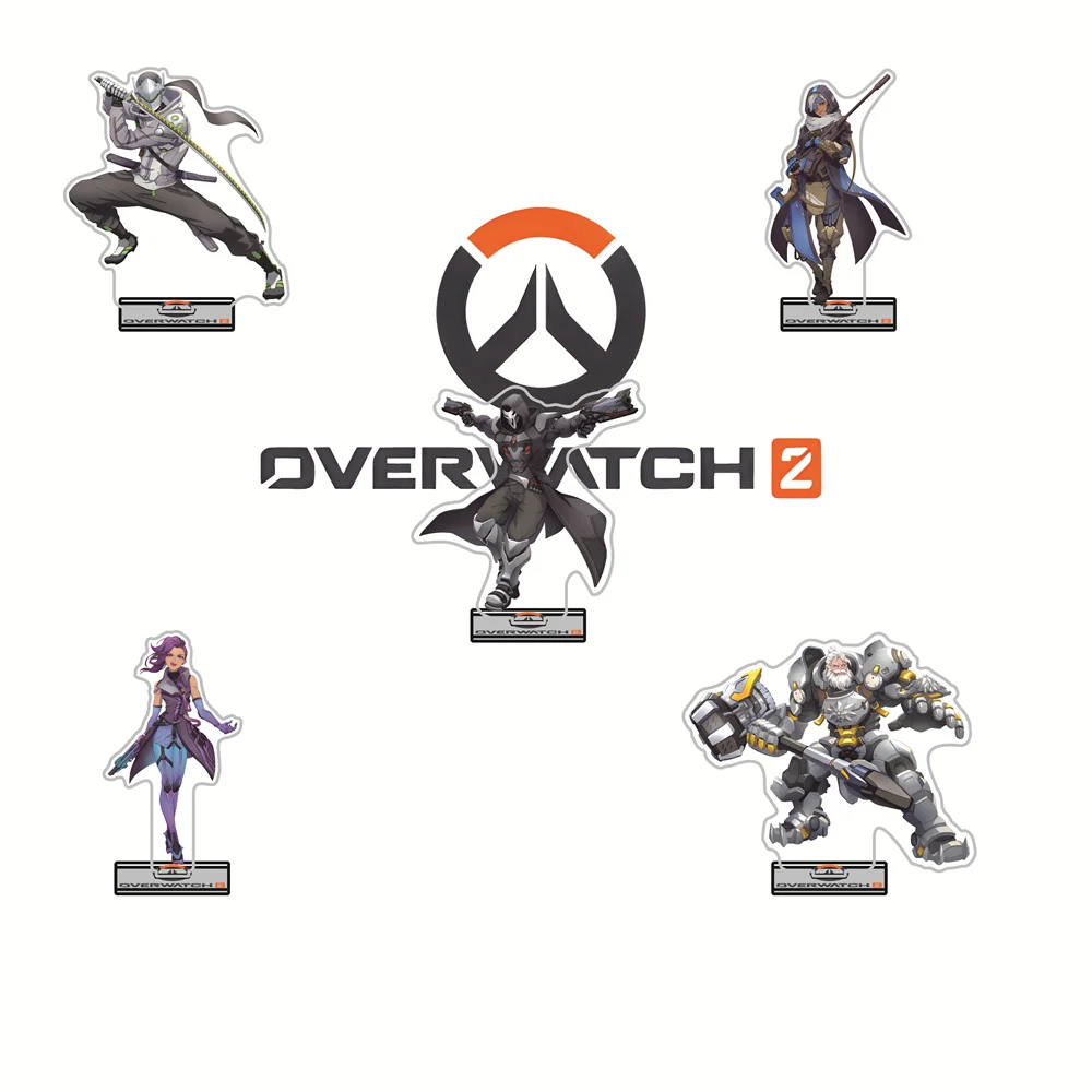 

Game Overwatch 2 15cm Acrylic stand Anna/grim Reaper/Genji/Reinhardt tabletop decoration Jewelry elegant cute toys Gifts