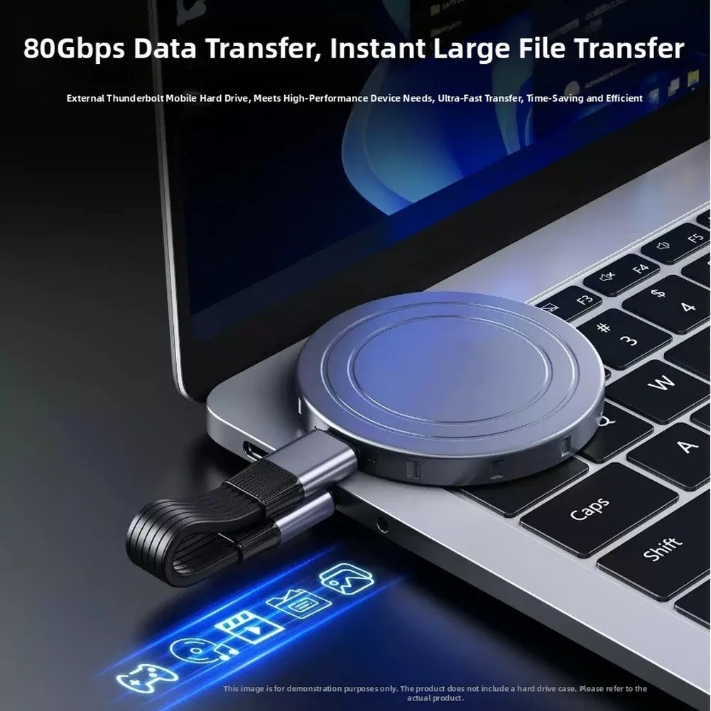 PD240W USB-C Data Cable 80Gbps Transfer 8K 60Hz Support Tangle-Free Design Hard Disk Enclosure Docking Station For Laptop