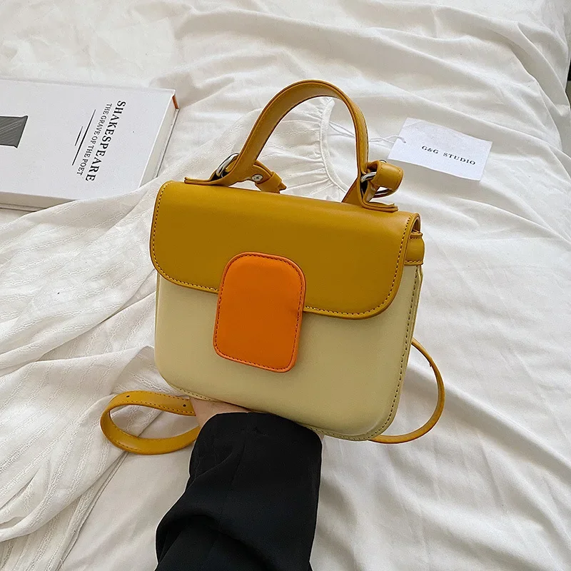 Shoulder Bag for Women New Splicing Style Small Fresh Patchwork Color Light Luxury Casual Crossbody Bag Personality Sweet Girls