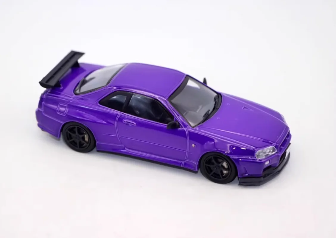 Diecast 1/43 Scale Nissan Alloy Car Model Nissan GT-R R34 Play Vehicle Collection Toys for Boys Gift Original Box in Stock