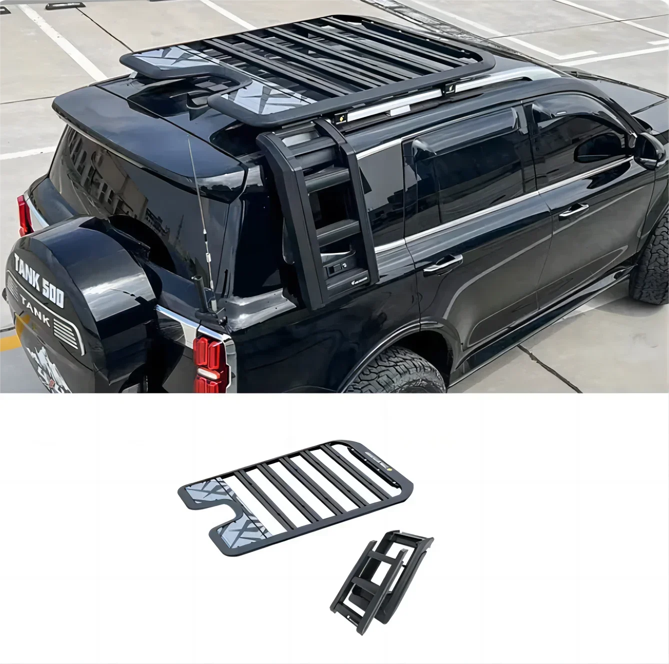 For Great Wall GWM WEY TANK 500 Tank 500 Car Roof Luggage Rack Folding Ladder Expansion Platform Car Modification Accessories