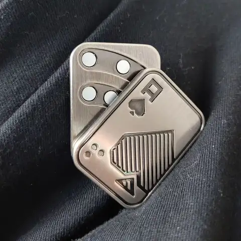 Fidget Spinner KK Pop Fingertip pouvez-vous ro Solution, Jouet de réduction de pression, Push Poker Push Card, Jouets en acier inoxydable EDC, Cadeaux pour adultes