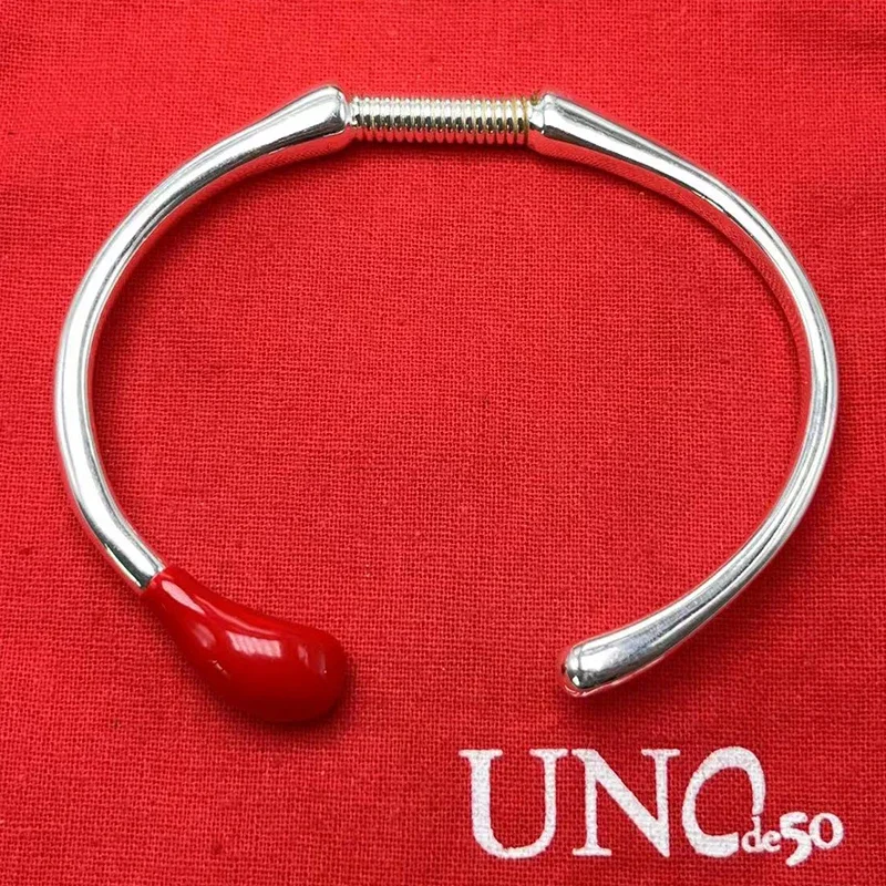 UNOde50-Bracelet exquis de haute qualité pour femme, bijoux romantiques, sac cadeau, Europe et Amérique, meilleur savoir, nouveau, 2023