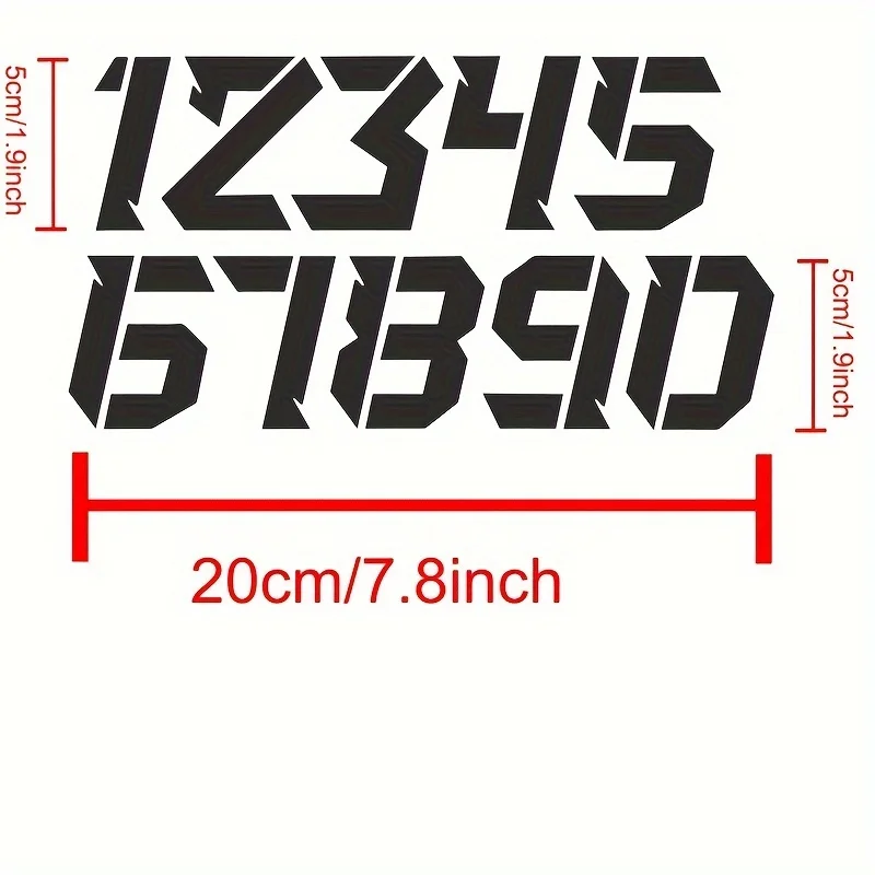 

Набор из 2D плоских наклеек с цифрами от 0 до 9, водонепроницаемые виниловые наклейки для мотоциклетных шлемов, велосипедов, автомобилей, декор для обеспечения безопасности