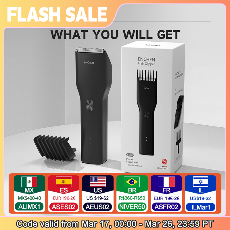 ENCHEN Boost Electric Hair Clipper Professional Cordless Fast Type-C Charging Ceramic Haircut Machine Hair Trimmer For Men Adult