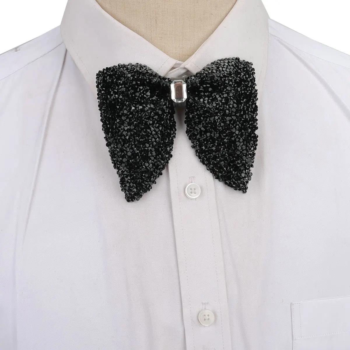 New Fashion Luxury Rhinestone Big Bowtie Black Golden Shiny Large Bow Tie For Men Business Wedding Party Ties Gift Accessories