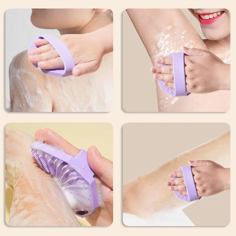 فرشاة تقشير من السيليكون الناعم، منظف يدوي لتنظيف الجسم، فرشاة استحمام للتدليك اللطيف، ملحقات الحمام