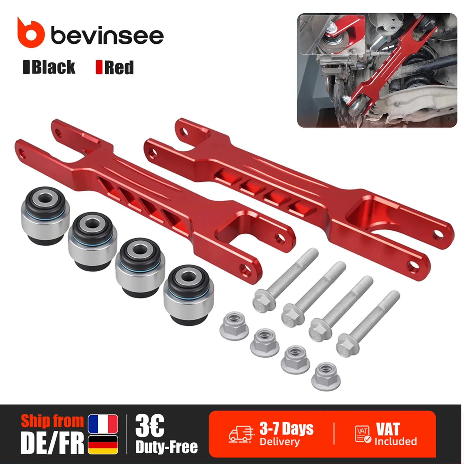 (Disponibilità UE) Braccio oscillante posteriore e cuscinetti per BMW E90 E91 E92 E93 E87 E88 E82 E81 X1 E84, sostituisce i codici 33326763477 e 33326763092