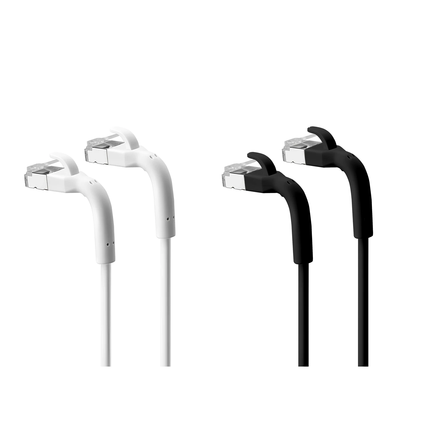 Linkwylan Slim Bendable Cat.6A Cat7 F/UTP Copper Network RJ45 Patch Cable 32AWG TPE White Black