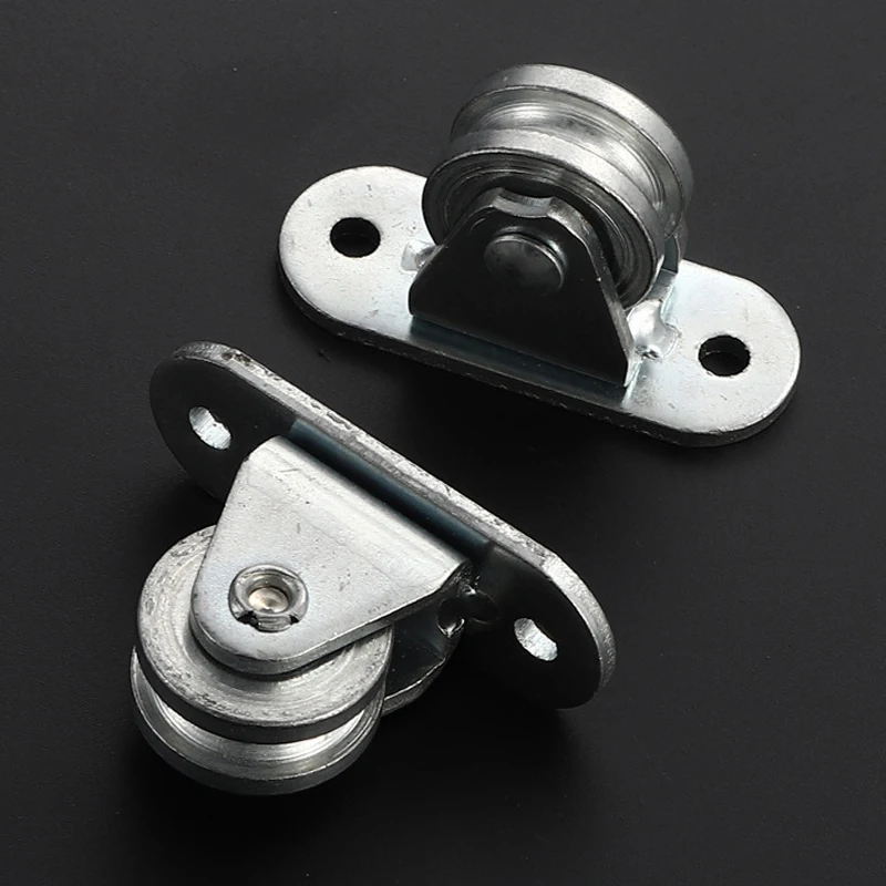 4Pcs Heavy Duty Fixed Pulley Steel U-shaped Pulley For Sunshine Room Sunshade Ceiling Curtain Track Wire Rope Hardware Accessory