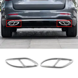 For Mercedes Benz A B C E GLC GLE Class W176 W246 W205 W213 AMG Car Styling Stainless Steel Exhaust Pipe Cover Trim