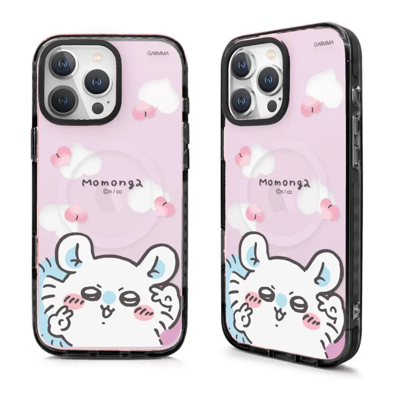 Chiikawa Magnetic Phone Case for iphone 17 Pro Max 16 15 14 13 12 Cartoon Usagi Momonga Hachiware Magsafe Wireless Charge Cover view 6