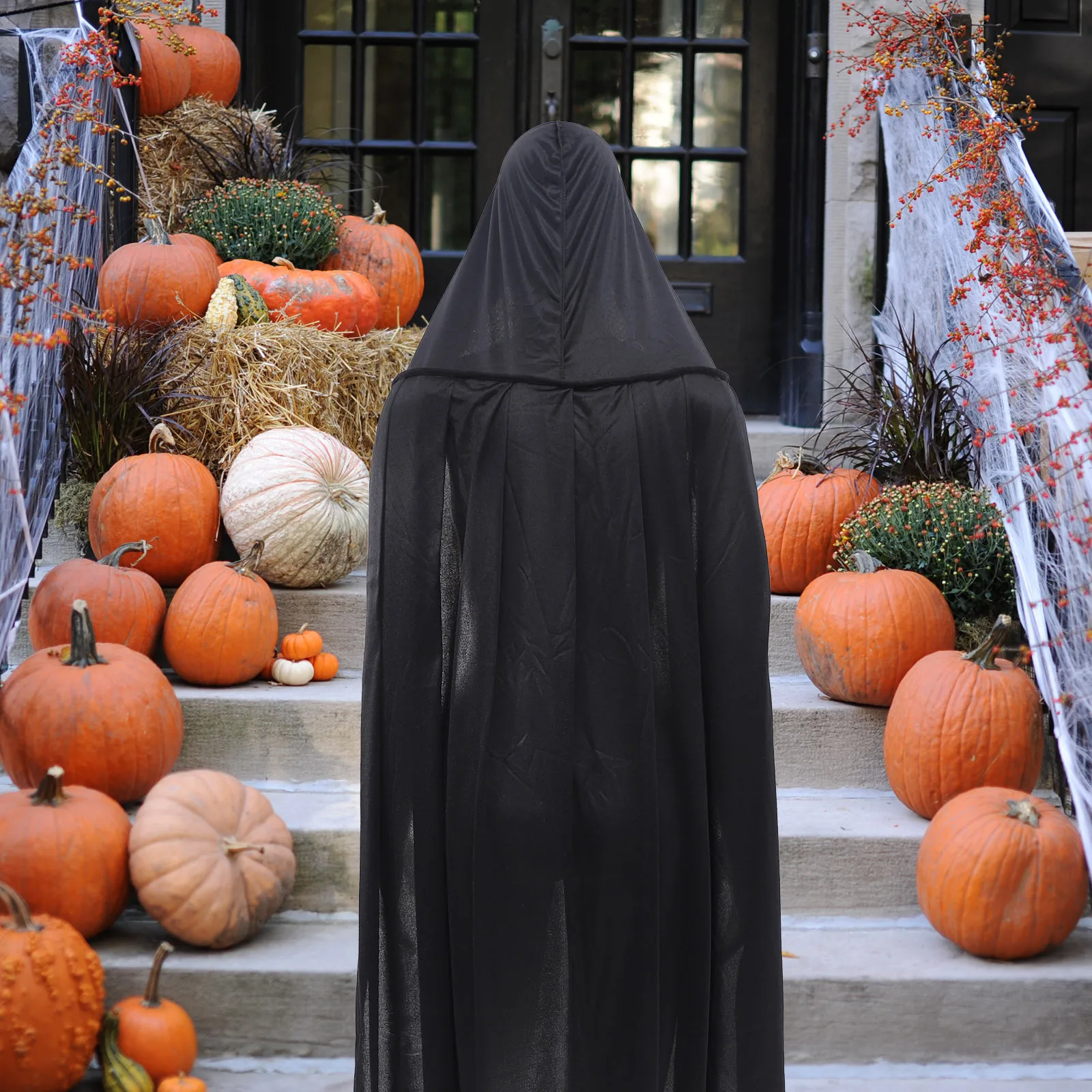 

Плащ с капюшоном, золотой акриловый хлопок, прочный материал, костюм для косплея на Хэллоуин, плащ, халат, длинная накидка для мужчин и женщин