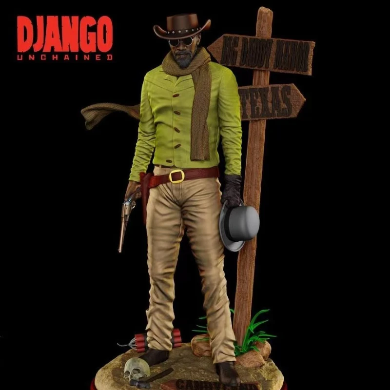 Django Unchained  Full Resin Figure 1/24 Scale 75mm Model Kit Diy Miniatures GK Unassembled and Unpainted Diorama Toys