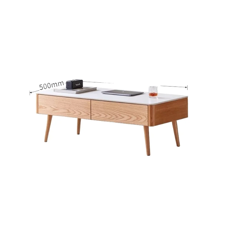 

Solid wood coffee table Simple oak household small apartment Living room Office storage Log rock slab Tea table Tea table