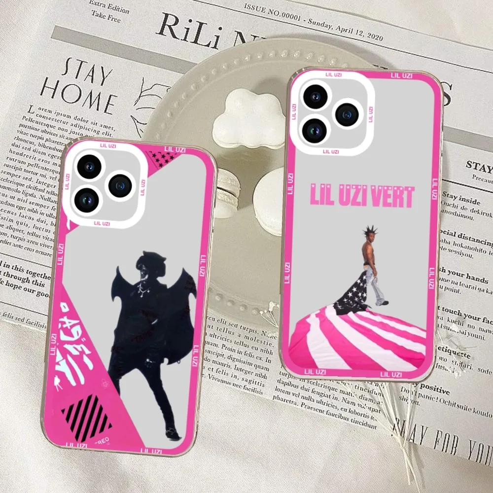 New Rapper Lil Uzi Vert Pink Tape Phone Case For iPhone 11 12 Mini 13 14 15 Pro Max Transparent Shell